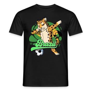 Brésil Football - T-shirt homme - noir - Devant - AI Model Male 178 light (178cm)