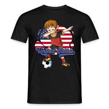Usa Fußball - Männer T-Shirt - Schwarz - Vorne - AI Model Male 178 light (178cm)