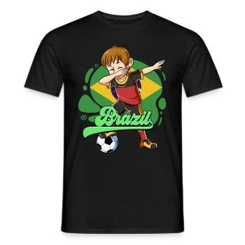 Brazil Football - Men's T-Shirt - black - Front - AI Model Male 178 light (178cm)