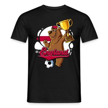 England Fußball - Männer T-Shirt - Schwarz - Vorne - AI Model Male 178 light (178cm)