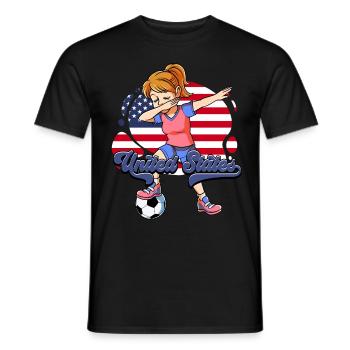 Usa Fußball - Männer T-Shirt - Schwarz - Vorne - AI Model Male 178 light (178cm)