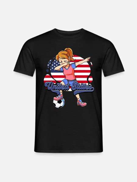 Usa Fußball - Männer T-Shirt - Schwarz