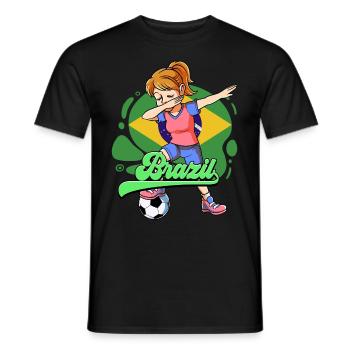 Brazil Football - Men's T-Shirt - black - Front - AI Model Male 178 light (178cm)