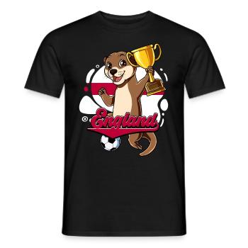 England Fußball - Männer T-Shirt - Schwarz - Vorne - AI Model Male 178 light (178cm)