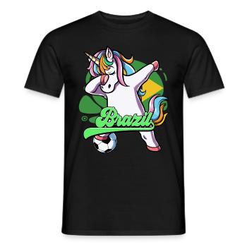Brazil Football - Men's T-Shirt - black - Front - AI Model Male 178 light (178cm)