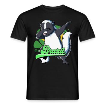 Brazil Football - Men's T-Shirt - black - Front - AI Model Male 178 light (178cm)