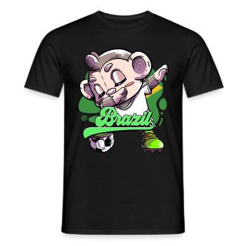 Brazil Football - Men's T-Shirt - black - Front - AI Model Male 178 light (178cm)