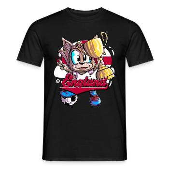England Fußball - Männer T-Shirt - Schwarz - Vorne - AI Model Male 178 light (178cm)