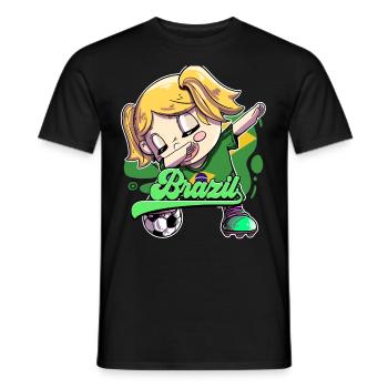 Brazil Football - Men's T-Shirt - black - Front - AI Model Male 178 light (178cm)