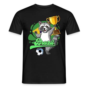 Brazil Football - Men's T-Shirt - black - Front - AI Model Male 178 light (178cm)