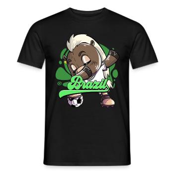 Brazil Football - Men's T-Shirt - black - Front - AI Model Male 178 light (178cm)
