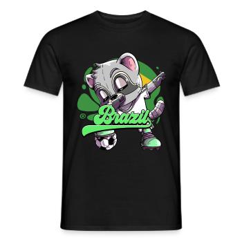 Brazil Football - Men's T-Shirt - black - Front - AI Model Male 178 light (178cm)