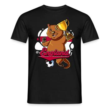 England Fußball - Männer T-Shirt - Schwarz - Vorne - AI Model Male 178 light (178cm)