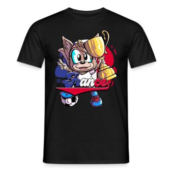 Frankreich Fußball - Männer T-Shirt - Schwarz - Vorne - AI Model Male 178 light (178cm)