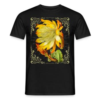 Kaktusblüte, vintage-botanische Illustration - Männer T-Shirt - Schwarz - Vorne - AI Model Male 178 light (178cm)