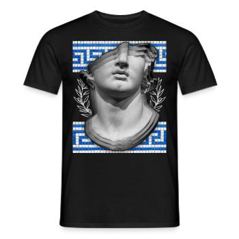 Griechenland, antike Skulptur, Mäandermuster - Männer T-Shirt - Schwarz - Vorne - AI Model Male 178 light (178cm)