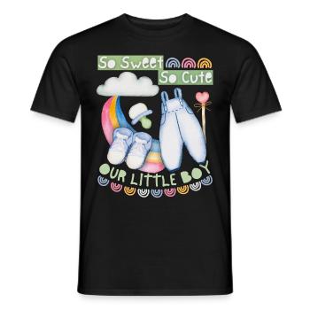 Bébé, bébé garçon, bébé garçon, dire avec arc-en-ciel - T-shirt homme - noir - Devant - AI Model Male 178 light (178cm)