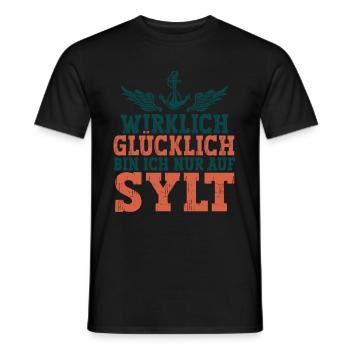 Sylt - Männer T-Shirt - Schwarz - Vorne - AI Model Male 178 light (178cm)