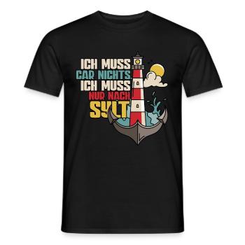 Sylt - Männer T-Shirt - Schwarz - Vorne - AI Model Male 178 light (178cm)