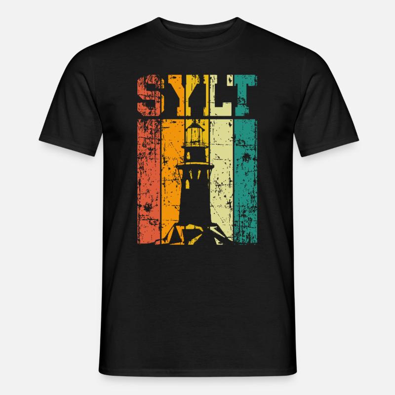Sylt Leuchtturm - Männer T-Shirt - Schwarz