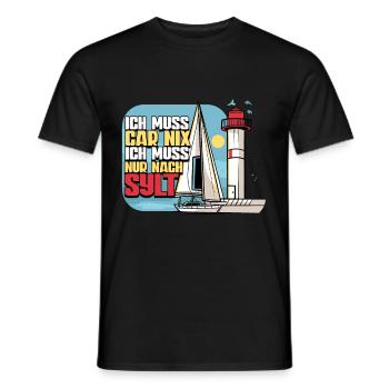 Sylt - Männer T-Shirt - Schwarz - Vorne - AI Model Male 178 light (178cm)
