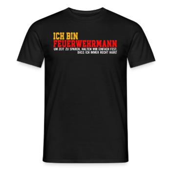Ich bin Feuerwehrmann Feuerwehr - Männer T-Shirt - Schwarz - Vorne - AI Model Male 178 light (178cm)
