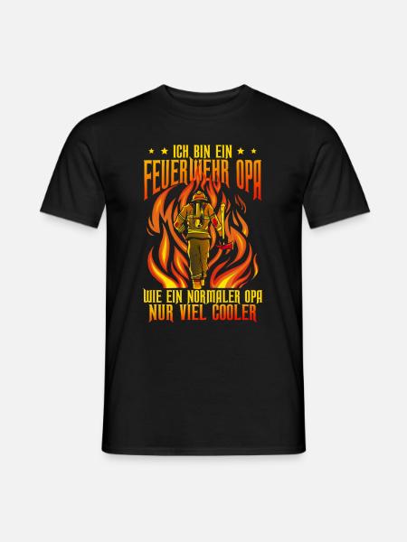Feuerwehr Feuerwehrmann Opa - Männer T-Shirt - Schwarz