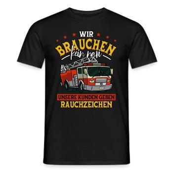 Feuerwehr Feuerwehrmann - Männer T-Shirt - Schwarz - Vorne - AI Model Male 178 light (178cm)