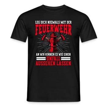 Feuerwehr Feuerwehrmann - Männer T-Shirt - Schwarz - Vorne - AI Model Male 178 light (178cm)