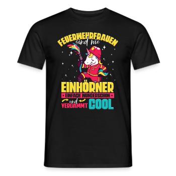 Feuerwehrfrauen Feuerwehrfrau - Männer T-Shirt - Schwarz - Vorne - AI Model Male 178 light (178cm)
