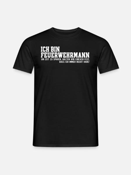 Ich bin Feuerwehrmann Feuerwehr - Männer T-Shirt - Schwarz