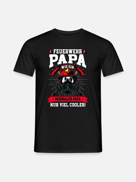 Feuerwehr Papa Feuerwehrmann - Männer T-Shirt - Schwarz