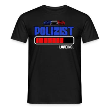 Polizist Loading Polizei - Männer T-Shirt - Schwarz - Vorne - AI Model Male 178 light (178cm)