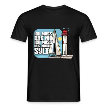 Sylt - Männer T-Shirt - Schwarz - Vorne - AI Model Male 178 light (178cm)