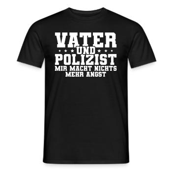 Polizist Polizei Papa - Männer T-Shirt - Schwarz - Vorne - AI Model Male 178 light (178cm)