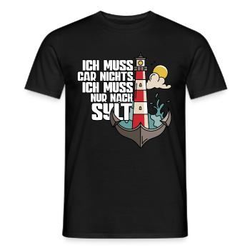 Sylt - Männer T-Shirt - Schwarz - Vorne - AI Model Male 178 light (178cm)