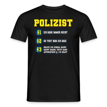 Polizist Polizei - Männer T-Shirt - Schwarz - Vorne - AI Model Male 178 light (178cm)