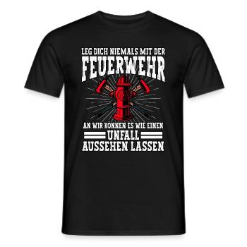 Feuerwehr Feuerwehrmann - Männer T-Shirt - Schwarz - Vorne - AI Model Male 178 light (178cm)