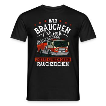 Feuerwehr Feuerwehrmann - Männer T-Shirt - Schwarz - Vorne - AI Model Male 178 light (178cm)