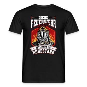 Feuerwehr Feuerwehrmann Rente - Männer T-Shirt - Schwarz - Vorne - AI Model Male 178 light (178cm)