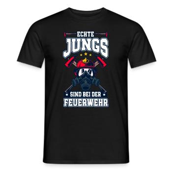 Echte Jungs Sind Bei Der Feuerwehr Feuerwehrmann - Männer T-Shirt - Schwarz - Vorne - AI Model Male 178 light (178cm)