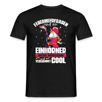 Feuerwehrfrauen Feuerwehrfrau - Männer T-Shirt - Schwarz - Vorne - AI Model Male 178 light (178cm)