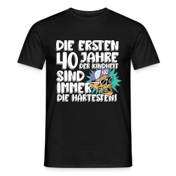 Die Ersten 40 Jahre Der Kindheit Sind Immer Die - Männer T-Shirt - Schwarz - Vorne - AI Model Male 178 light (178cm)