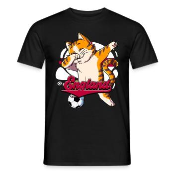 England Fußball - Männer T-Shirt - Schwarz - Vorne - AI Model Male 178 light (178cm)