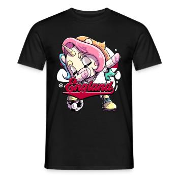 England Fußball - Männer T-Shirt - Schwarz - Vorne - AI Model Male 178 light (178cm)