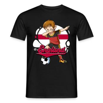 England Fußball - Männer T-Shirt - Schwarz - Vorne - AI Model Male 178 light (178cm)