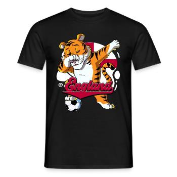 England Fußball - Männer T-Shirt - Schwarz - Vorne - AI Model Male 178 light (178cm)