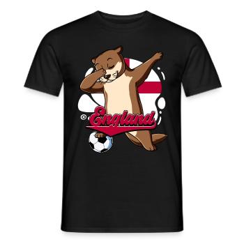 England Fußball - Männer T-Shirt - Schwarz - Vorne - AI Model Male 178 light (178cm)