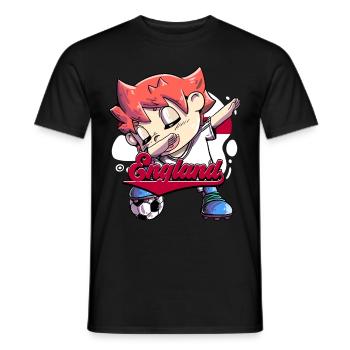 England Fußball - Männer T-Shirt - Schwarz - Vorne - AI Model Male 178 light (178cm)