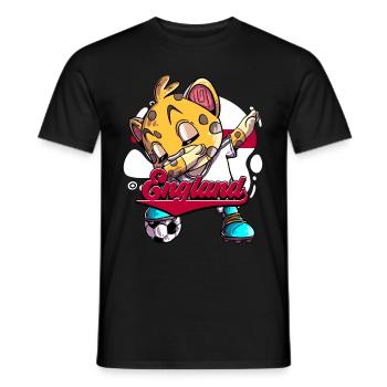 England Fußball - Männer T-Shirt - Schwarz - Vorne - AI Model Male 178 light (178cm)